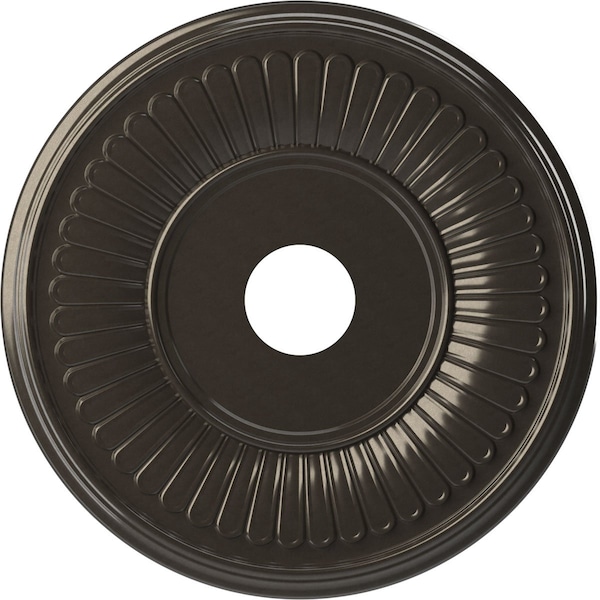 Ekena Millwork Berkshire PVC Ceiling Medallion (Canopies up to 8 3/8"), 19"OD x 3 1/2"ID x 1"P, Metallic Charcoal CMP19BECCH - main